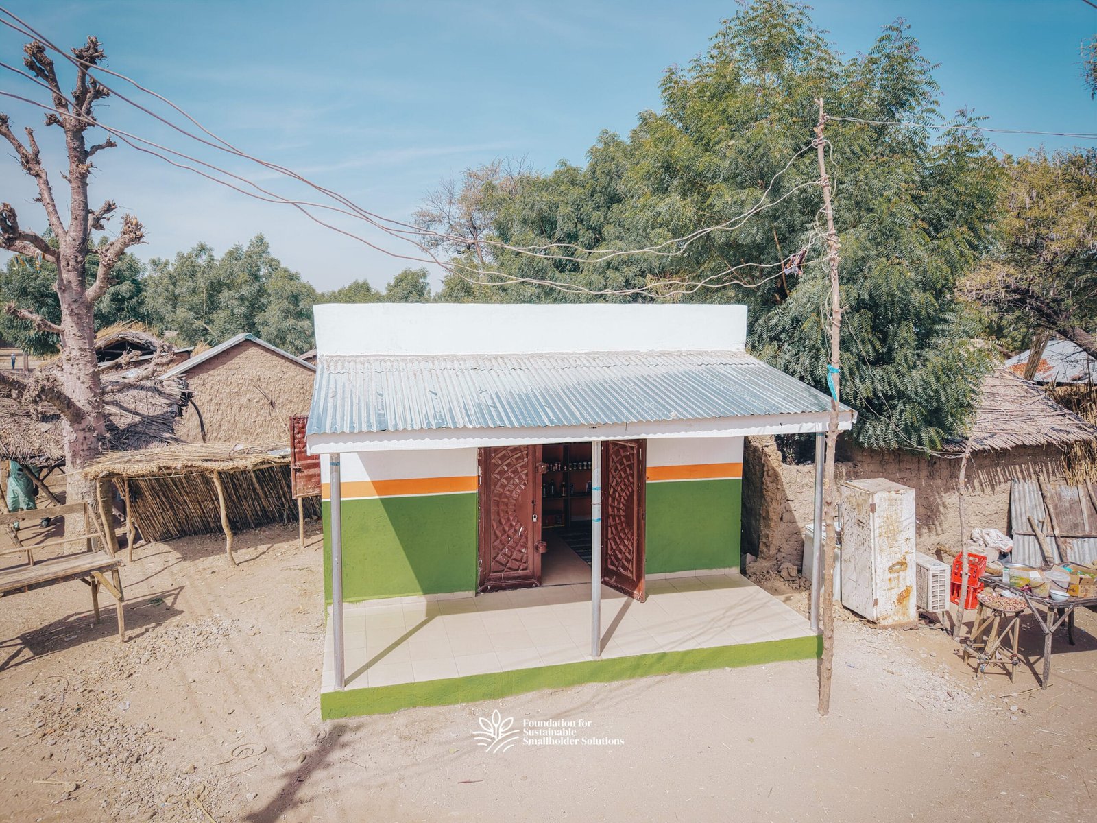 Aerial front view of the same store after its upgrade to a Farmers’ Hub.